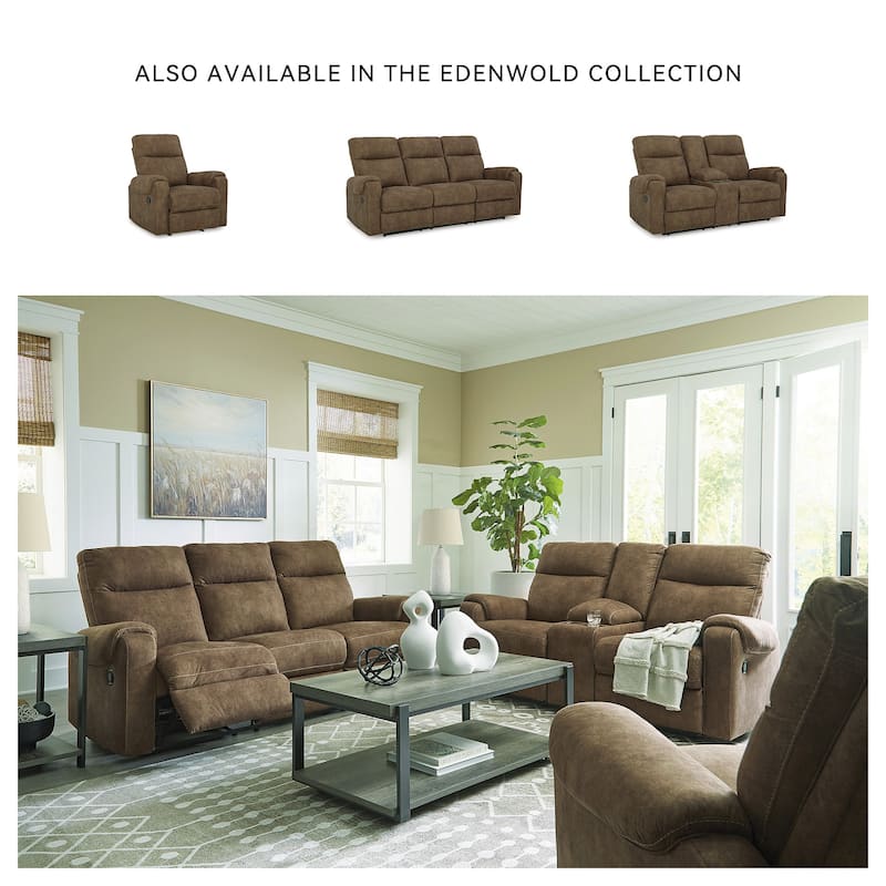 Signature Design by Ashley Edenwold Brown Reclining Sofa - 86" W x 40" D x 40" H - 86" W x 40" D x 40" H - Brown