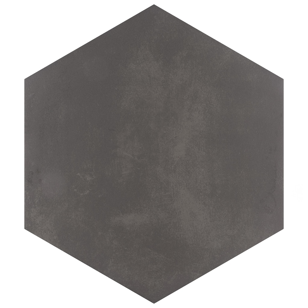 Merola Tile Horizon Hex Nero 7-3/4" x 9" Porcelain Floor and Wall Tile