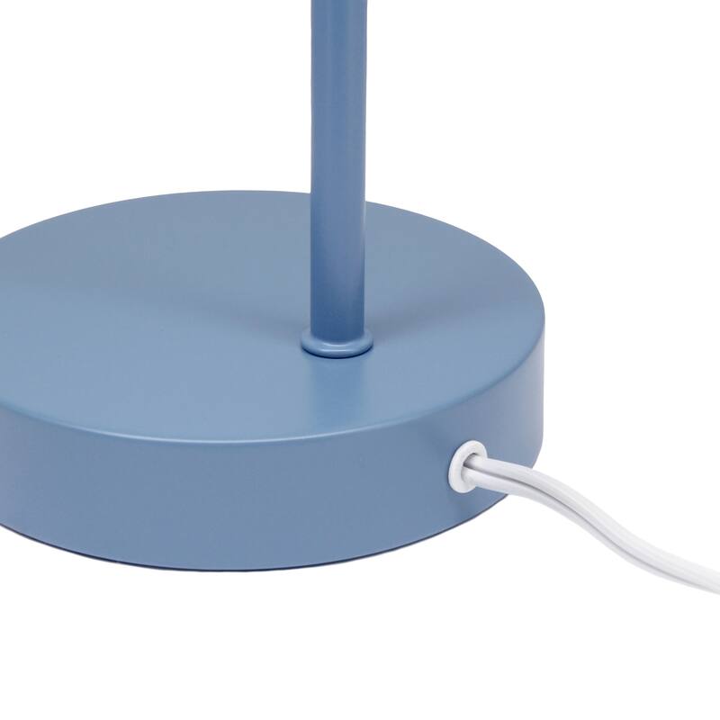 Angled Desk Lamp with Clear Ribbed Glass Shade - 15.75" - Blue