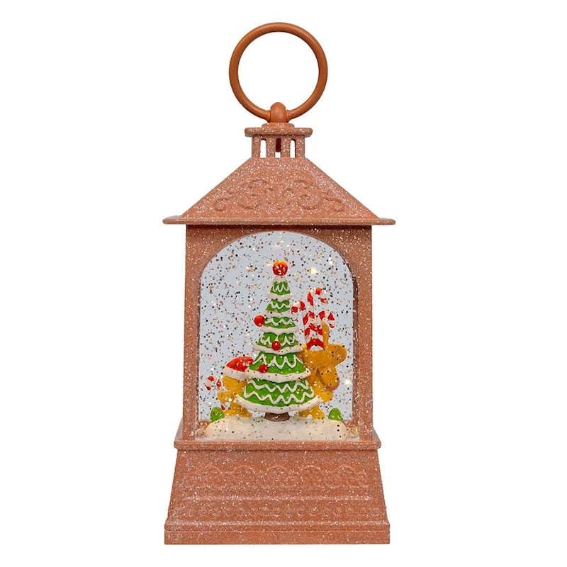 Kurt Adler 8.37-Inch Battery-Operated USB LED Lighted Gingerbread Water Lantern