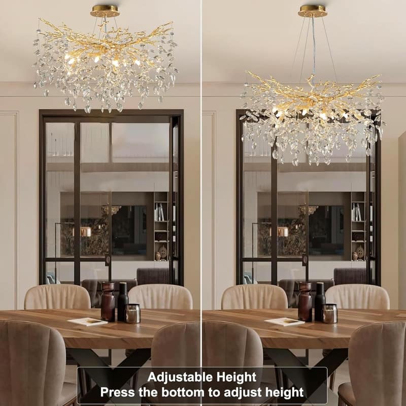 KAYLA 47.2" Modern 18-Lights Gold Luxury Crystal Globe Chandelier
