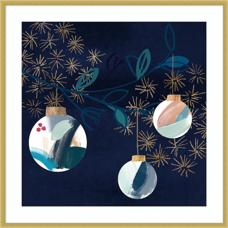 Crafty Blue Christmas II by Jennifer Paxton Parker Wood Framed Wall Art Print