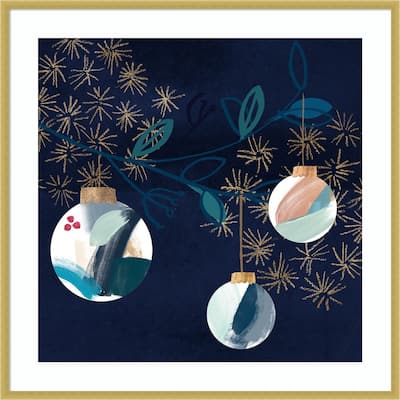 Crafty Blue Christmas II by Jennifer Paxton Parker Wood Framed Wall Art Print