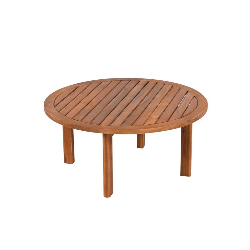 Christopher Knight Home - Aurelia Acacia Wood Outdoor Tub Design Loveseat with Woven Rope and Table Set