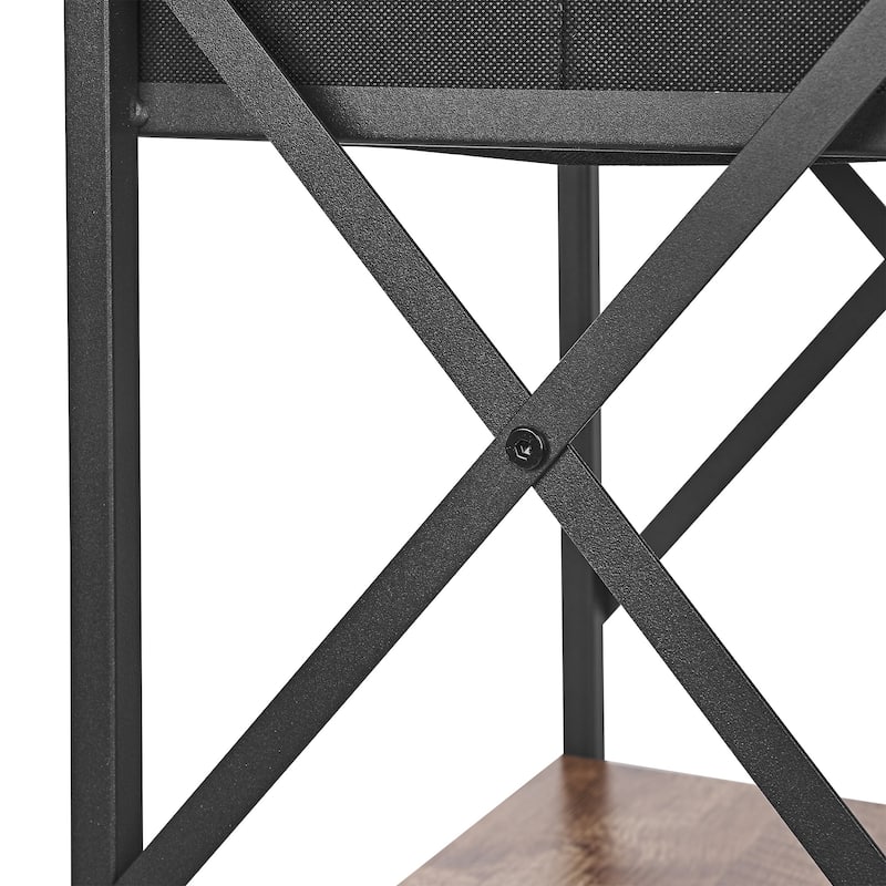 Javlergo 2 Pack X Frame Nightstand with Removable Fabric Drawer Easy to Clean Multifunctional End Table with Open Shelf