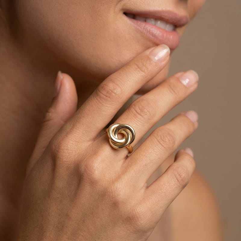 Fremada 14k Yellow Gold Love Knot Ring