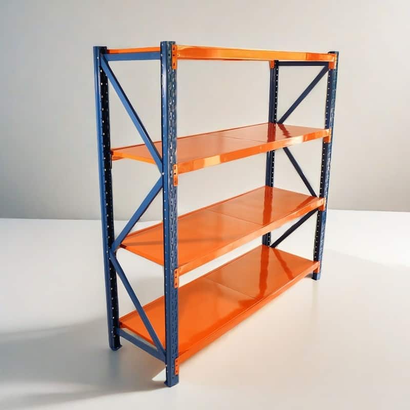 4-Tier Heavy Duty Storage Shelf Steel Rack Adjustable Height for Workshop and Warehouse - 78.66”L x 23.82”W x 78.74”H