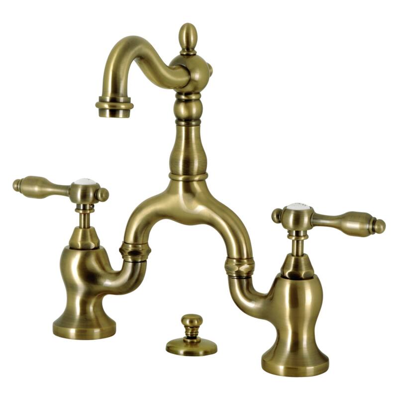 Kingston Brass Tudor Bridge Bathroom Faucet - Antique Brass