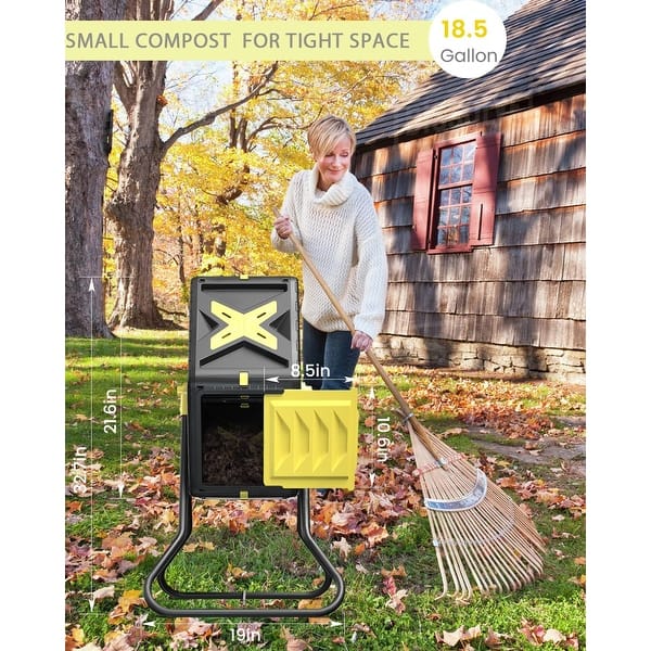 18.5 Gallon Tumbling Compost Bin with BPA Free Materials Bed Bath