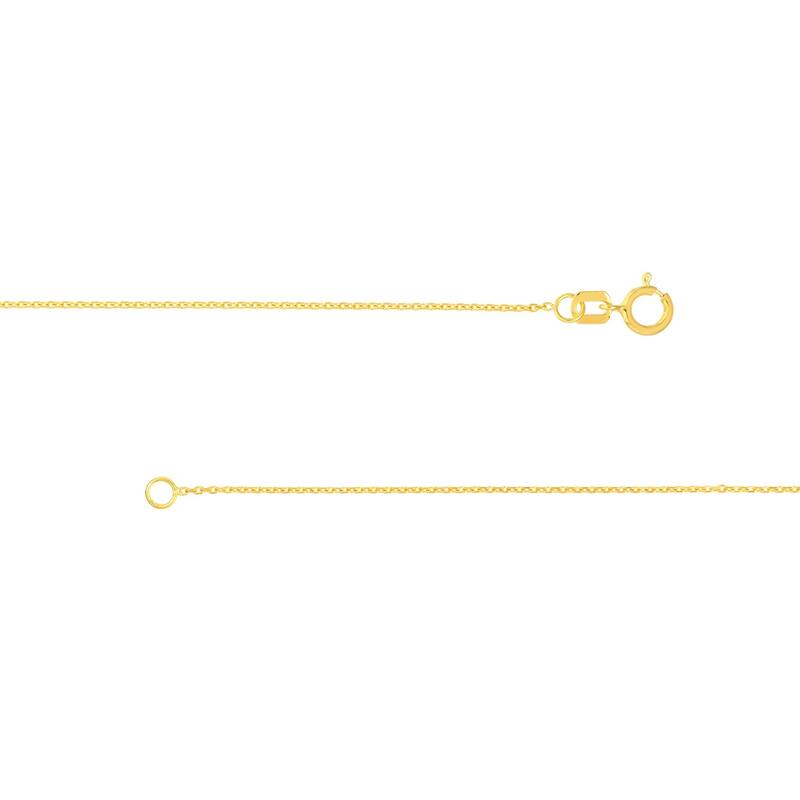 Curata 10k Yellow Gold 0.8mm Diamond Cut Cable Chain Necklace(Spring Ring)