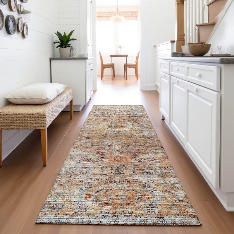 Premium Washable Super Soft Vintage Persian Mayfield Rug - Coral - 2'3" x 7'6"