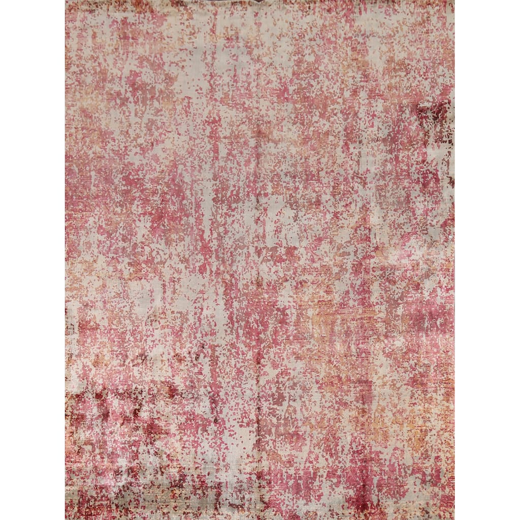 All-Over Modern Abstract Area Rug Hand-Knotted Wool Carpet - 8'5"x 9'11"