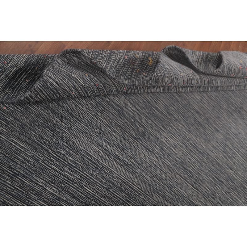 Striped Gabbeh Oriental Area Rug Wool Carpet - 8'9"x 11'6"