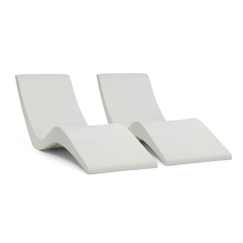 Aqua Outdoors In-Pool Chaise Lounge - Set of 2 - White Granite