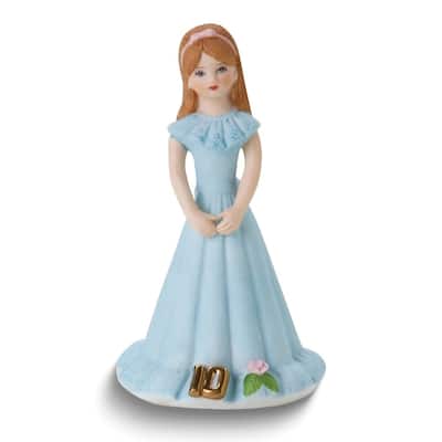Curata Birthday Girls Brunette Age 10 Porcelain Bisque Figurine