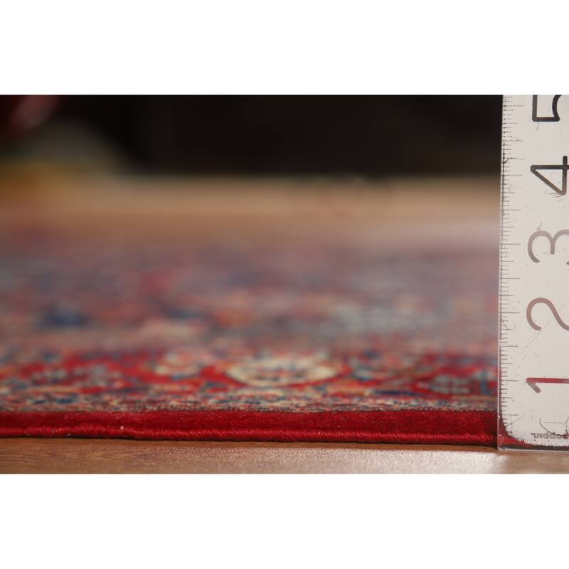 Hand Knotted Oriental 100% Wool Carpet Traditional Floral Navy Blue & Blues Isfahan Area Rug - 6' 8'' X 4' 6''