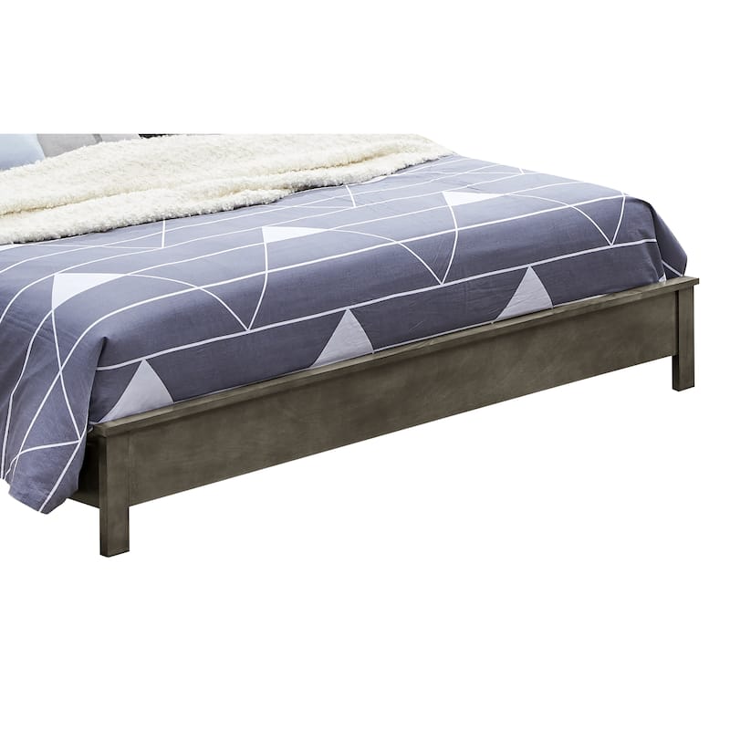 Elegant Transitional Gray Frame Bed, Durable Design for Daily Use