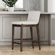 preview thumbnail 2 of 115, Gracie Modern Bar Stool, Boucle Upholstered Chair and Brushed Wooden Legs