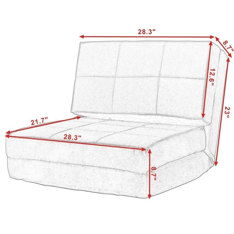 Convertible Lounger Folding Sofa Sleeper Bed - 83" x 28.3" x 4.5"(L x W x H)