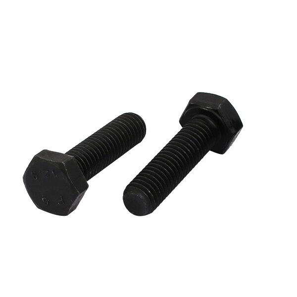 5pcs M8x30mm Thread 12.9 Grade External Hex Head Left Hand Screw Bolt Black