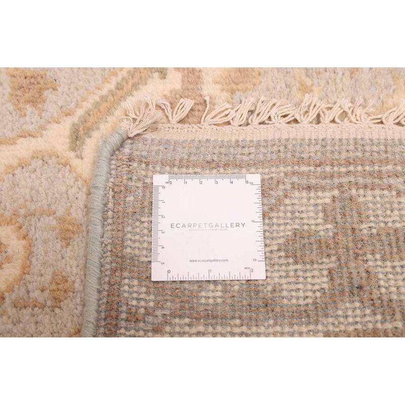 ECARPETGALLERY Hand-knotted Royal Oushak Light Blue Wool Rug - 2'7 x 11'8