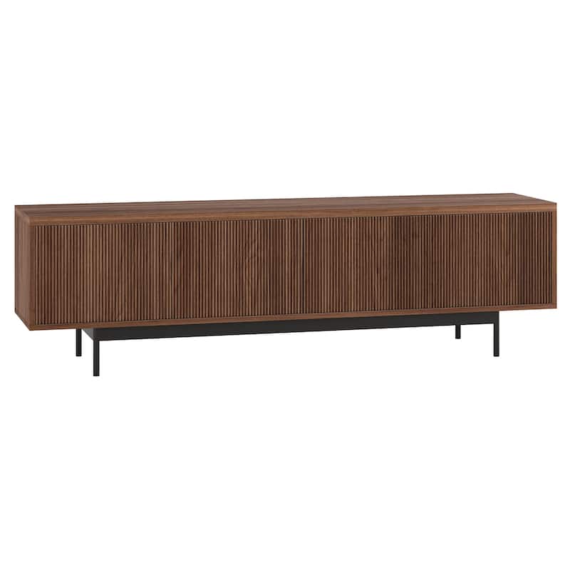 Whitman Rectangular Fluted TV Stand for TV's up to 75" - 70" Wide - Satin Walnut