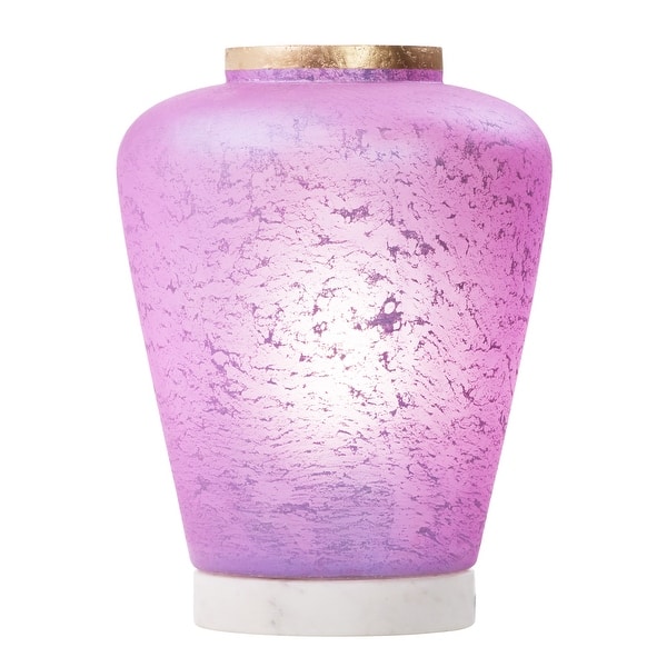 slide 2 of 14, Lily River of Goods Pink/Purple and Gold Glass 10.5-Inch Accent Lamp - 7.75" x 7.75" x 10.5" 7.75" x 7.75" x 10.5" - Pink/Purple/Gold/White