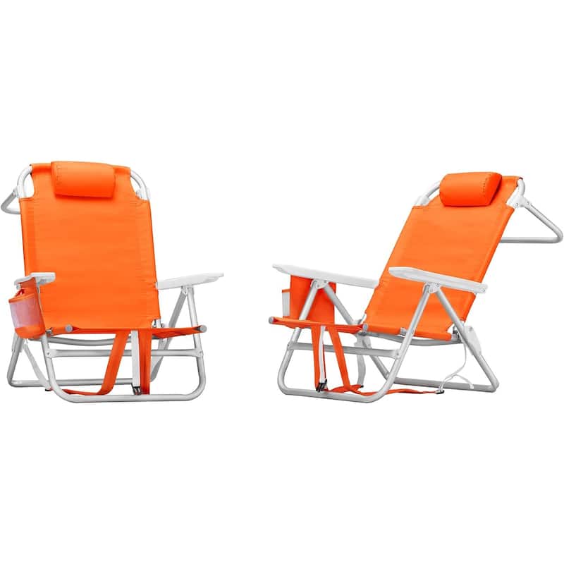 BOSSIN Backpack Beach Chairs for Adults,Adjustable high Beach Lounge Chairs with Towel Rack for Outdoor,Travel