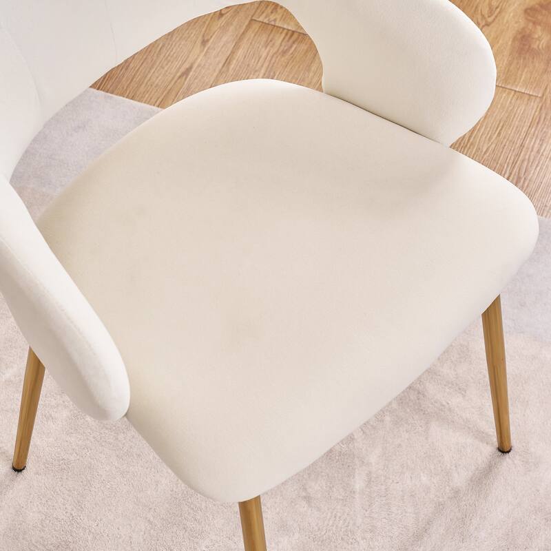 VECELO Modern Upholstered Dining Chairs Set of 2, Velvet Kitchen Chairs for Dining Room