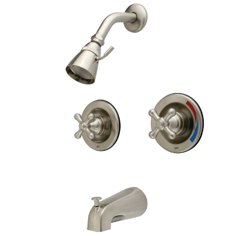 Kingston Brass Vintage Pressure Balanced Two-Handle Tub and Shower Faucet - Brushed Nickel