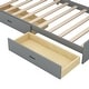 preview thumbnail 19 of 23, Wood Twin Size platform bed with Storage Headboard, Shelves and 2 Drawers