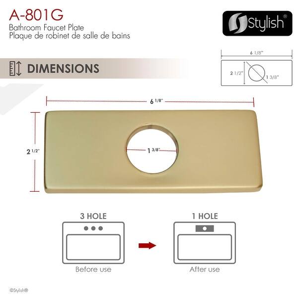 Stylish Single-Hole Bathroom Faucet Plate A-801