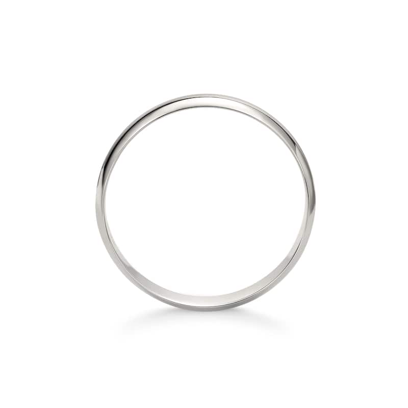 Clover White Gold High-Polish Classic Wedding Band