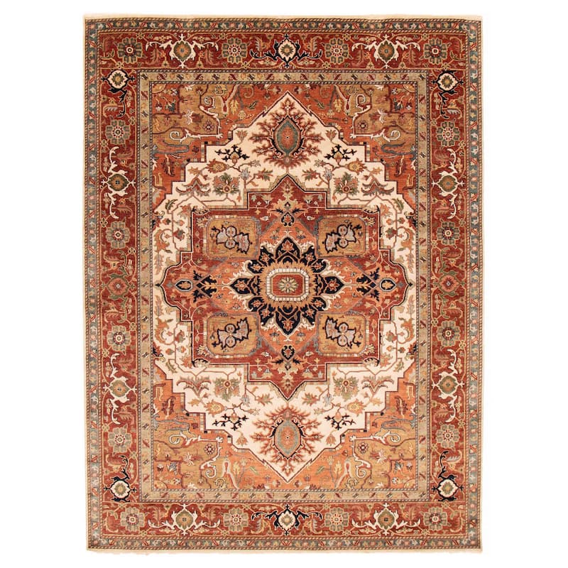 ECARPETGALLERY Hand-knotted Jules Sultane Ivory Wool Rug - 8'9 x 11'6 - Ivory - 8'9 x 11'6