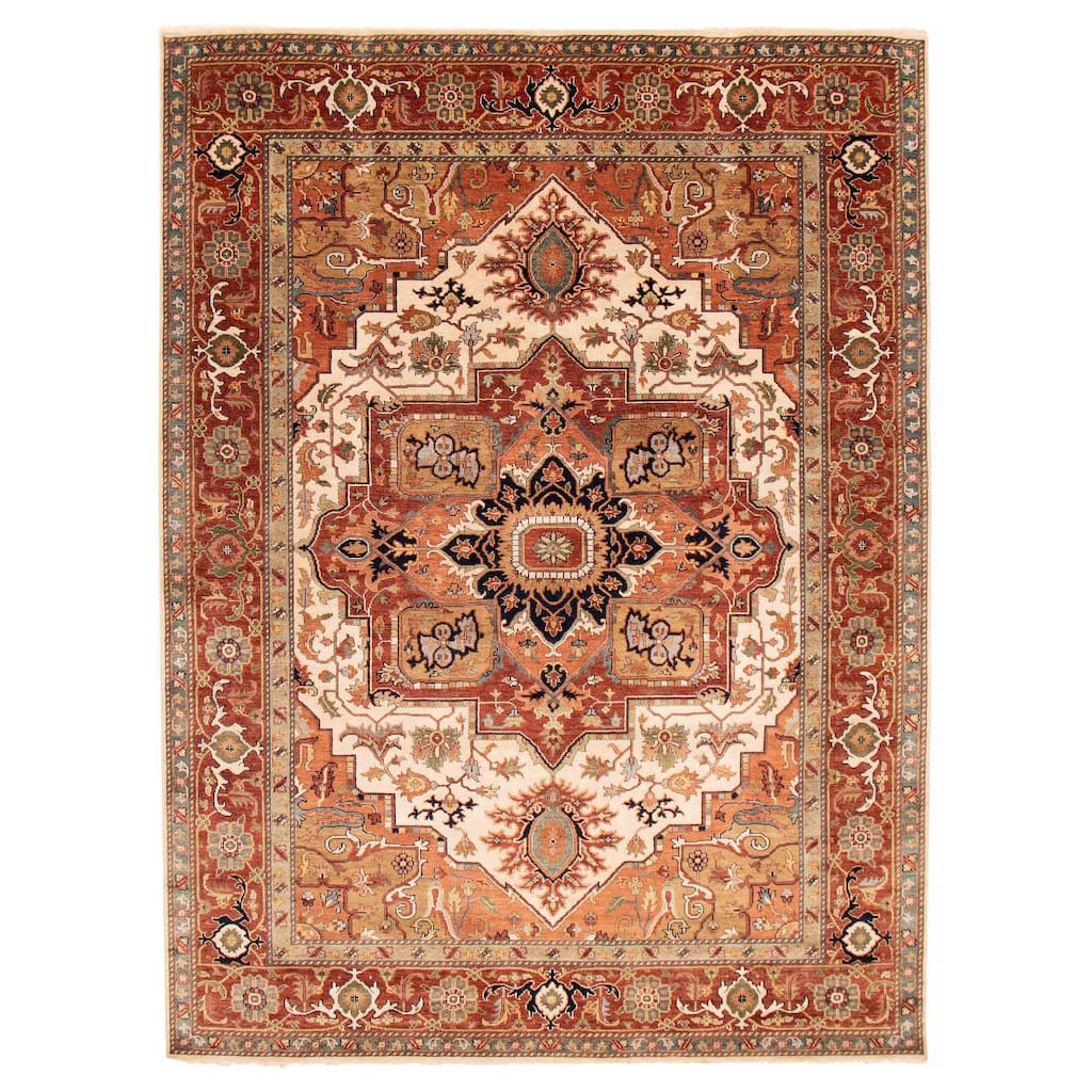 ECARPETGALLERY Hand-knotted Jules Sultane Ivory Wool Rug - 8'9 x 11'6