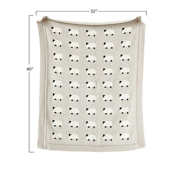 dimension image slide 2 of 3, Cotton Knit Baby Blanket