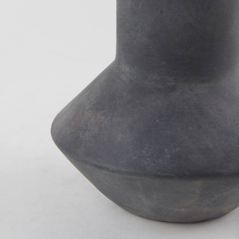 Esme Dark Gray Ceramic Vase - 7.1L x 7.4W x 15.0H