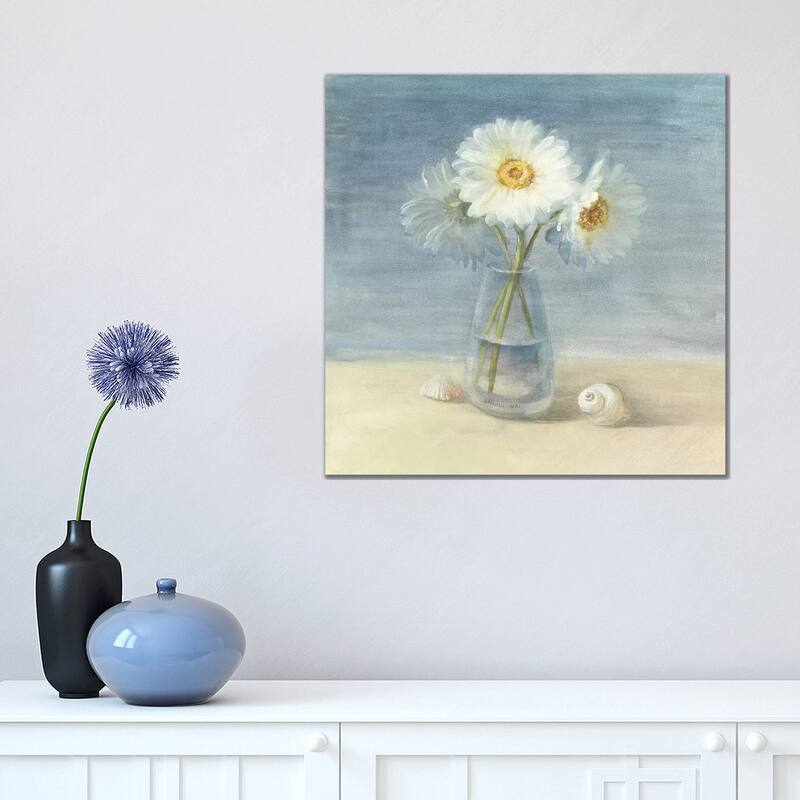 iCanvas "Daisies and Shells" by Danhui Nai Canvas Print - 18x18x1.5