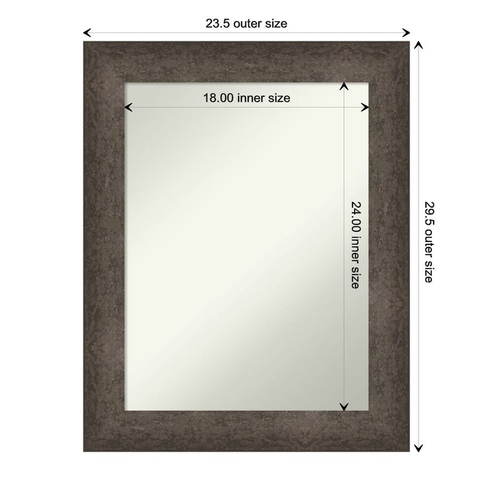 Dappled Non-Beveled Wood Framed Bathroom Vanity Wall Mirror