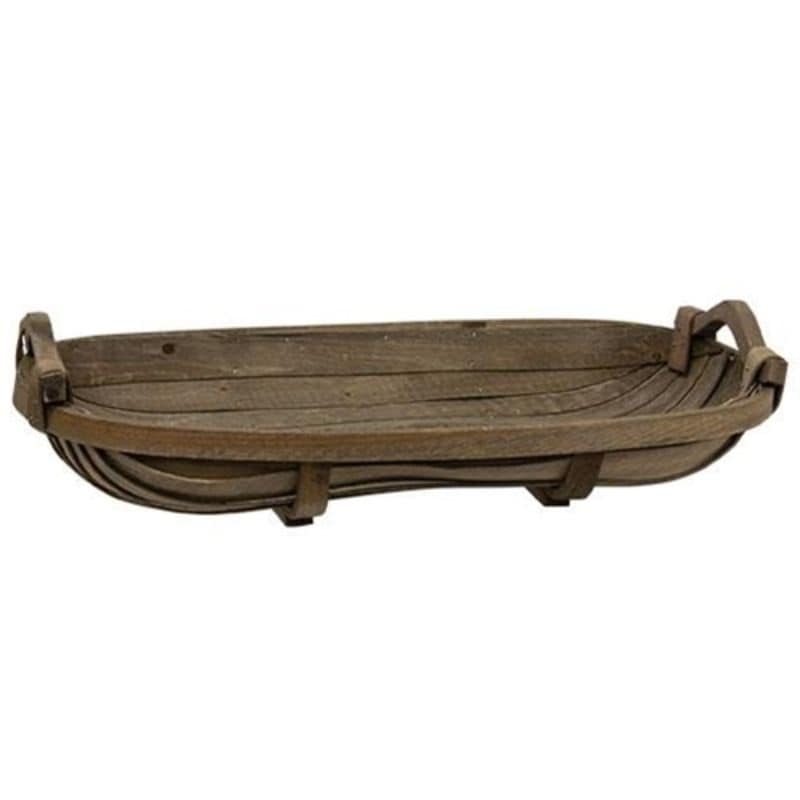 oblong tobacco basket Rustic Oval Tobacco Tray Basket - Brown - 5