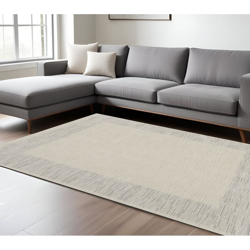 HomeRoots Striped Scandinavian Rectangle Area Rug