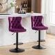 preview thumbnail 15 of 16, Velvet Swivel Barstools, Adjustable Height Counter High Bar Chair, Purple Tufted Kitchen Island Dining Chair (Set of 2)