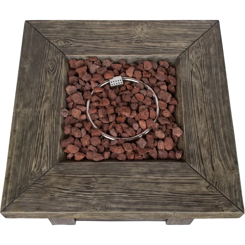 Fire & Flare 50,000 BTU Firepit Table, Lava Rocks, & Cover Set