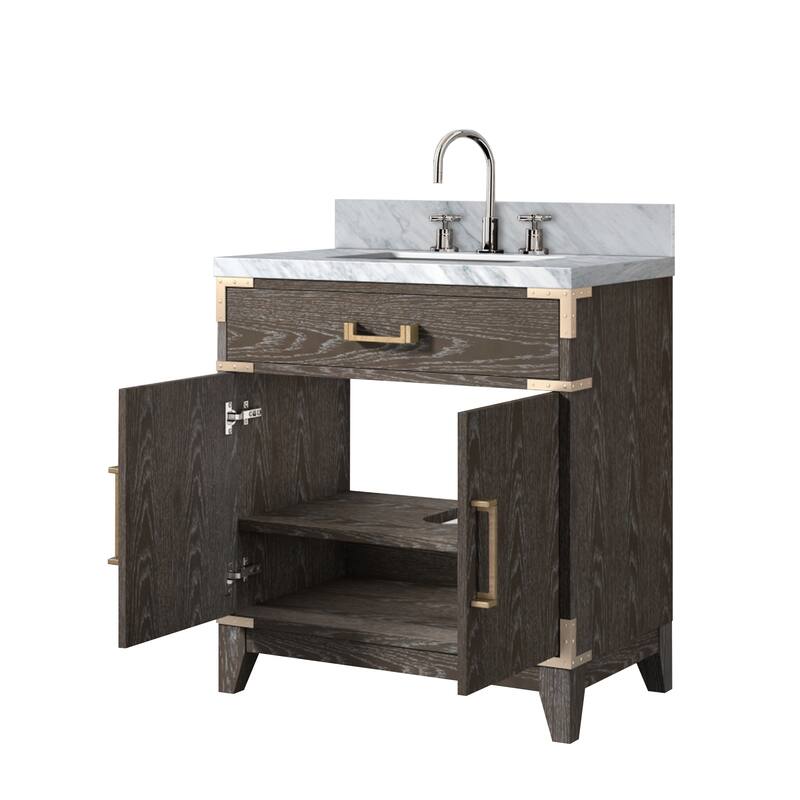 Laurel Bath Vanity Carrara Marble Top, Sink and Faucet