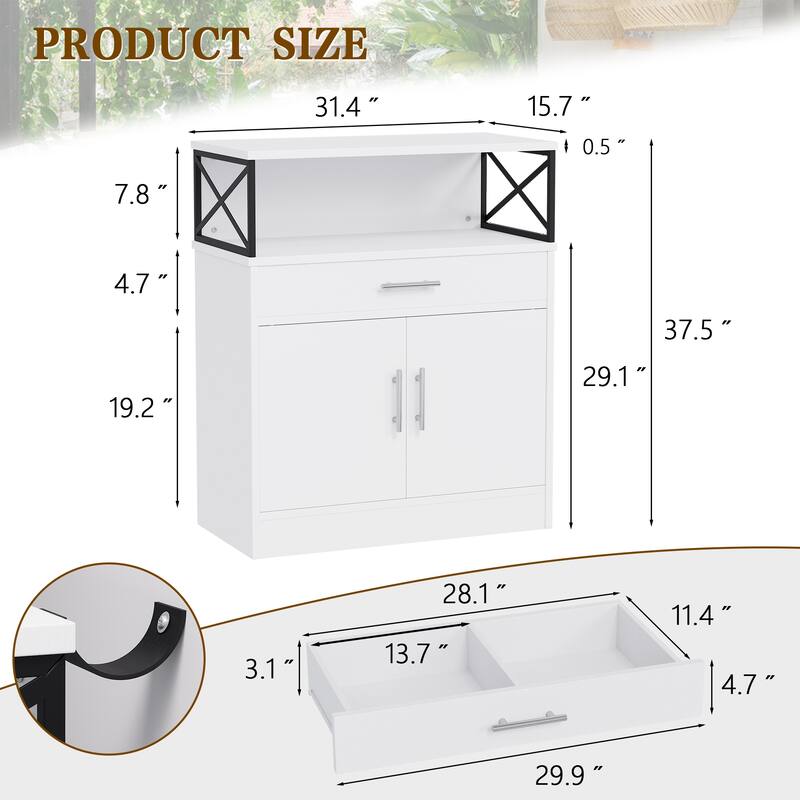 Futzca Sideboard Buffet Cabinet, Kitchen Storage Cabinet