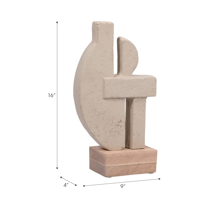 Sagebrook Home Ecomix Table Sculpture - Elegant Mango Wood Base, Transform Your Space with Artistic Flair