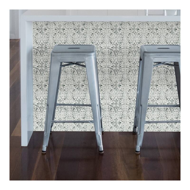 InHome Chelsea Antique White Peel & Stick Tin Tiles
