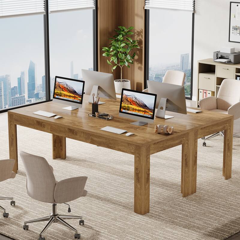 78.7 Inch Extra Long 2-person Desk Office Computer Table