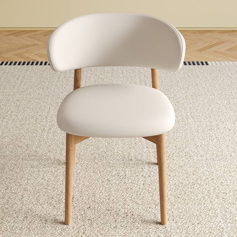 Mid-Century Modern Dining Chairs (Set of 2)‌ – Wooden legs, versatile for dining/kitchen. Comfortable & easy assembly.