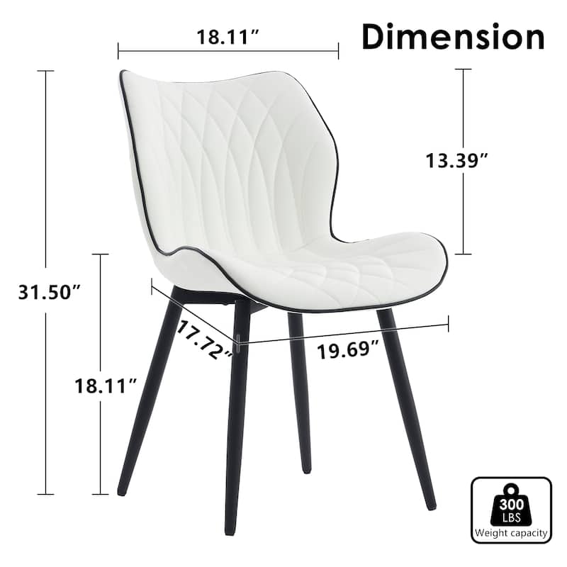 Upholstered Dining Chairs Set of 2, Faux Leather Kitchen Chairs